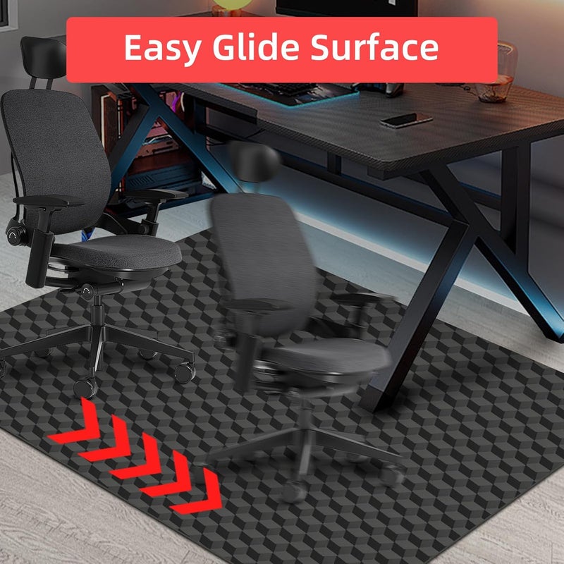 AiBOB Gaming Chair Mat for Hardwood Floors - 53"x45" Office Chair Mat for Hard and Tile Floor | Anti-Slip Protector Mat | Computer Desk Floor Mat for Rolling Chairs, Not for Carpet - Image 4
